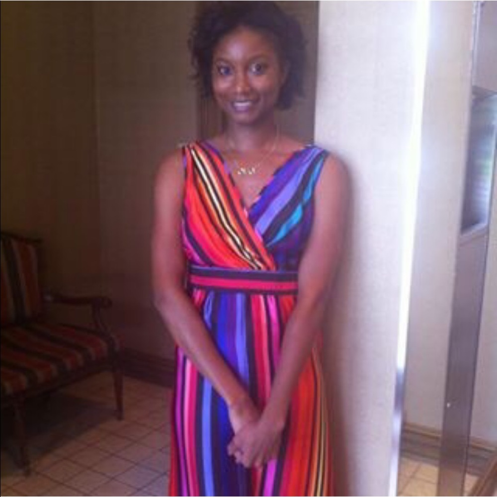 Color block long dress